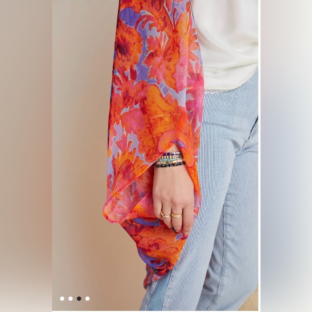 NWT Anthropologie Elizabeth Gillett Lorelei Floral Kimono Wrap One Size OS - Picture 4 of 16